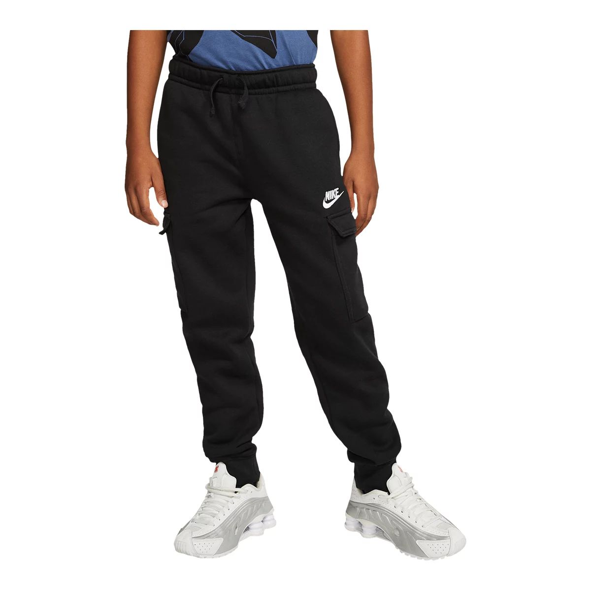 Nike Boys' Sportswear Boys' Club Cargo Sweatpants, Kids', Fleece, Tapered,  Athletic