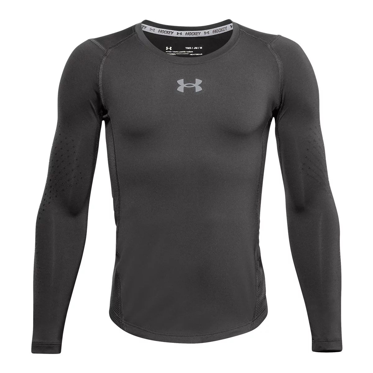 Under Armour Boys' Hockey Fitted Grippy Long Sleeve Shirt, Kids, Quick Dry,  Graphic