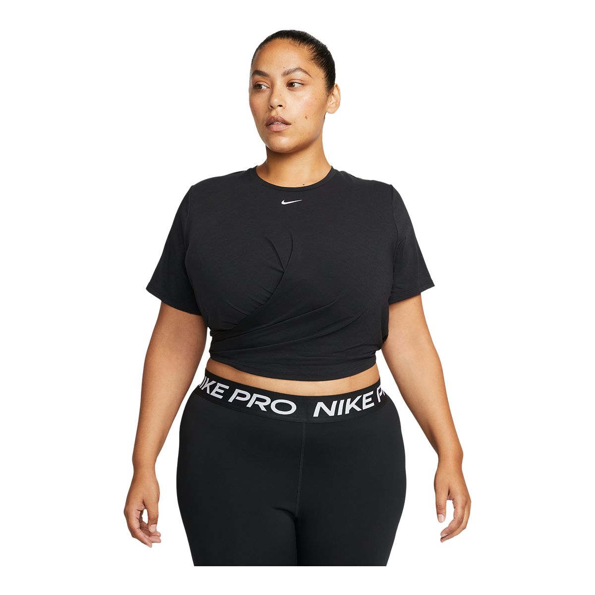Nike Dri Fit Racer Back Tank Top Black Stripe Design Women's Size
